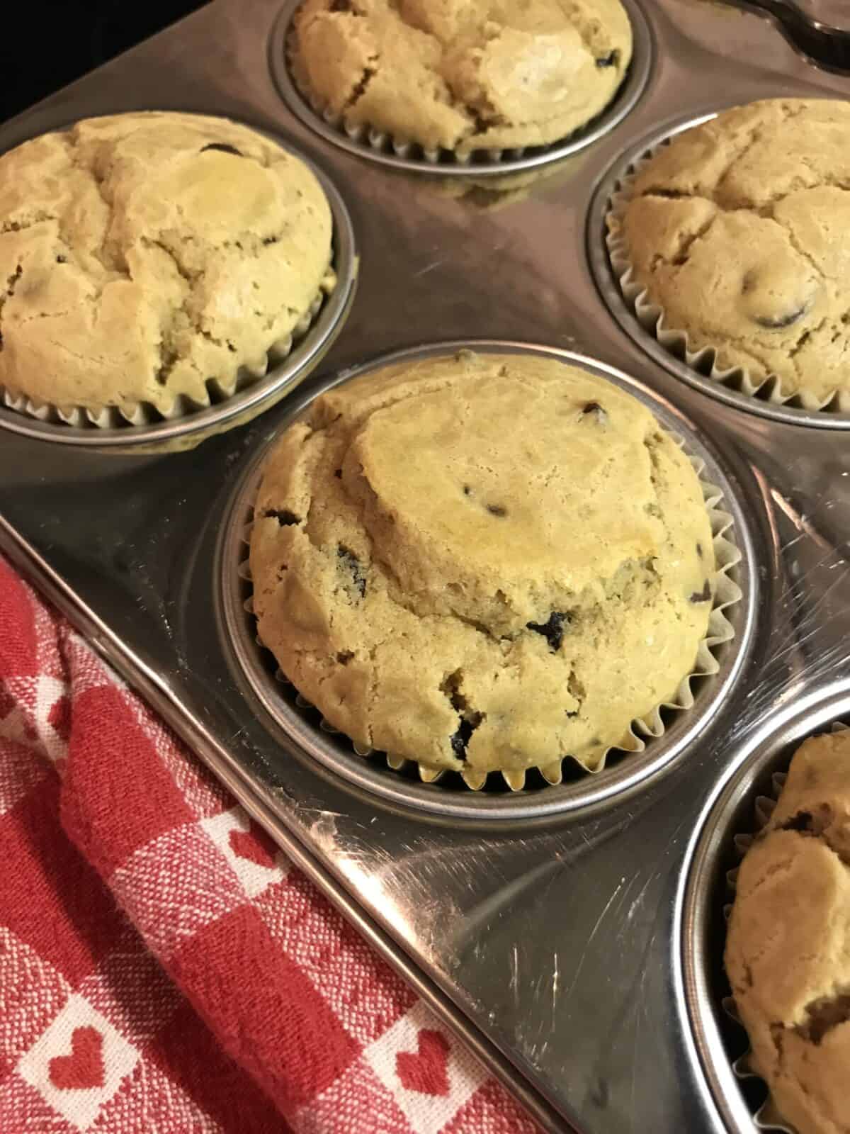 chocolate chip muffins sweetened with maple syrup