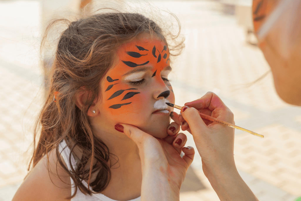 face painting with non-toxic face paint 