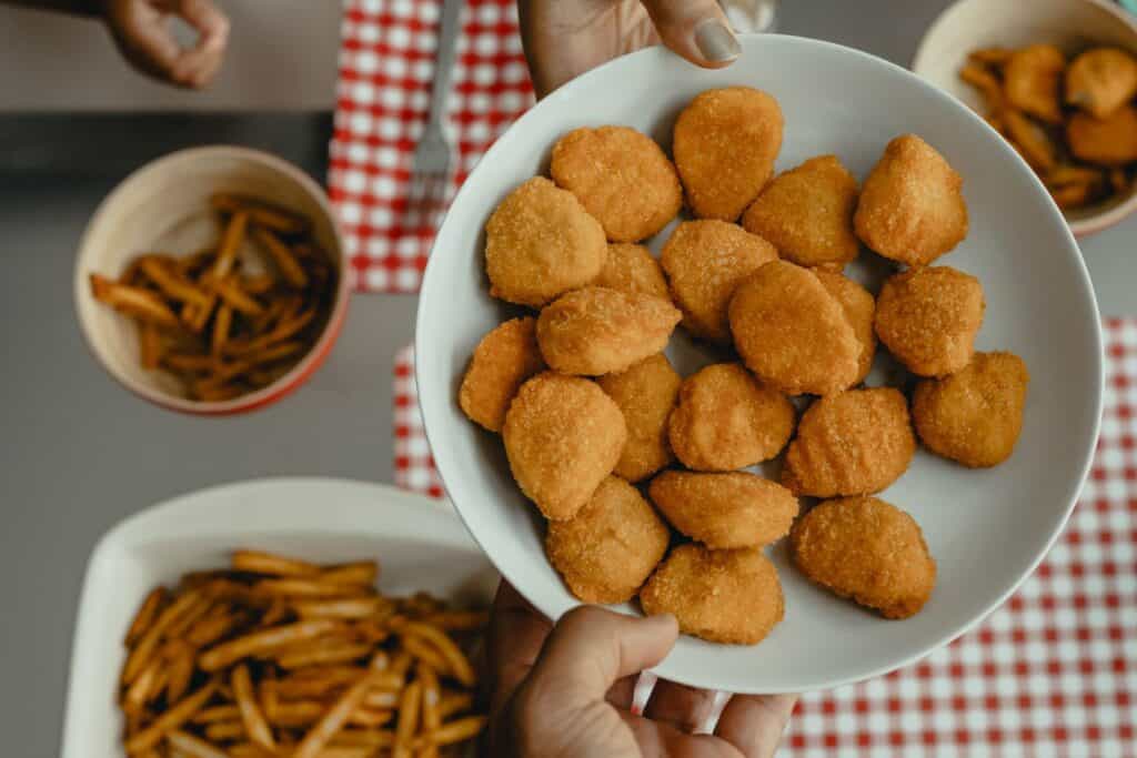 chicken nuggets and fries 